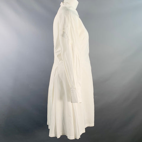 JOIE Size S White Cotton Knee Length Bishop Sleeve Shirt Dress