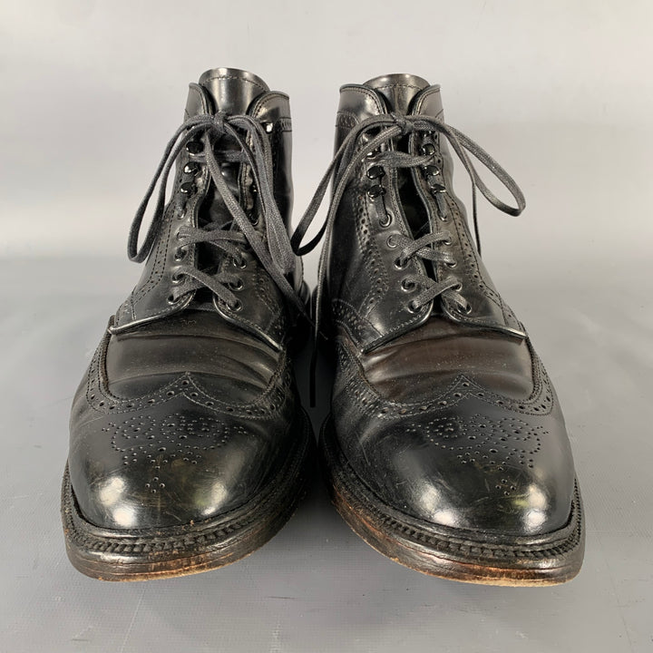 ALDEN Size 12 Black Wingtip Leather Ankle Boots