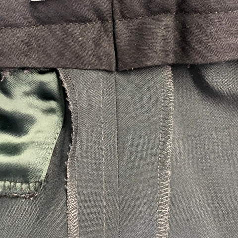 PRADA Size 4 Forest Green Wool Mohair Cuffed Straight Dress Pants