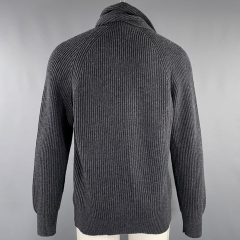 ALEXANDER MCQUEEN Size S Grey Knit Wool V-Neck Sweater