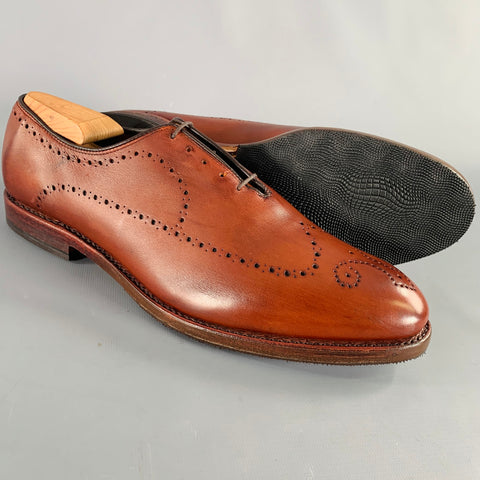 ALLEN EDMONDS Size 9.5 -Fairfax- Brown Perforated Leather Lace-Up Shoes