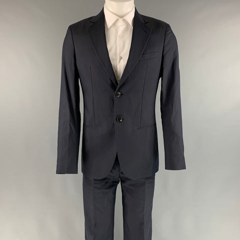GIORGIO ARMANI Size 38 Navy Cotton Silk Notch Lapel Suit