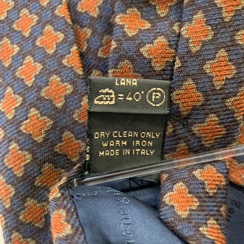 ERMENEGILDO ZEGNA Navy Rust Silk Tie