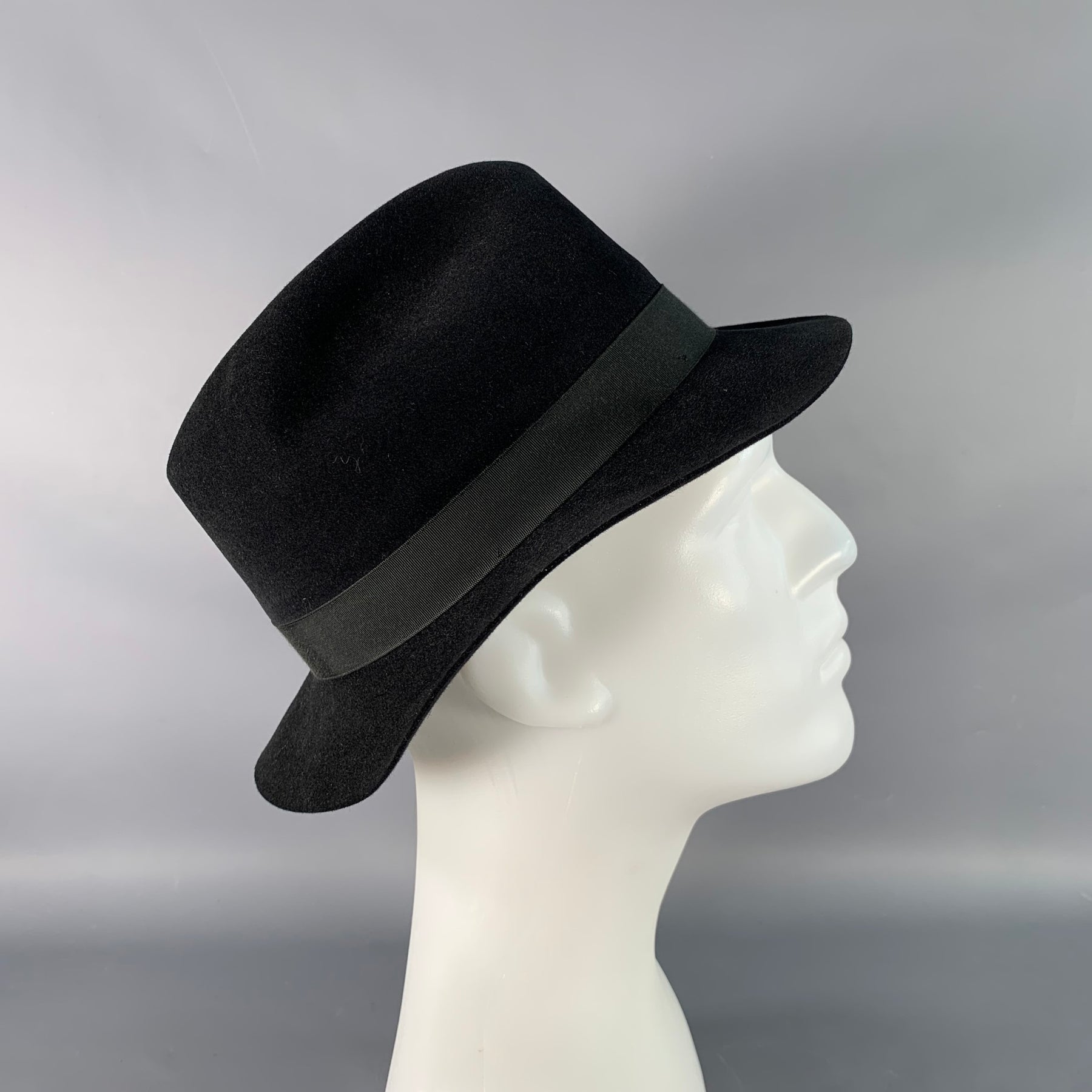 Flechet made in USA genuine shantung size large CHAPEAU FLECHET Vintage Size M Black Felt Fedora Hat – Sui  main image 2