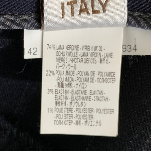 BRUNELLO CUCINELLI Size 6 Navy White Wool Blend Pinstripe Tapered Dress Pants