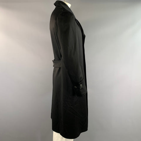 VERSACE Size 42 Black Wool & Cashmere Trench Coat