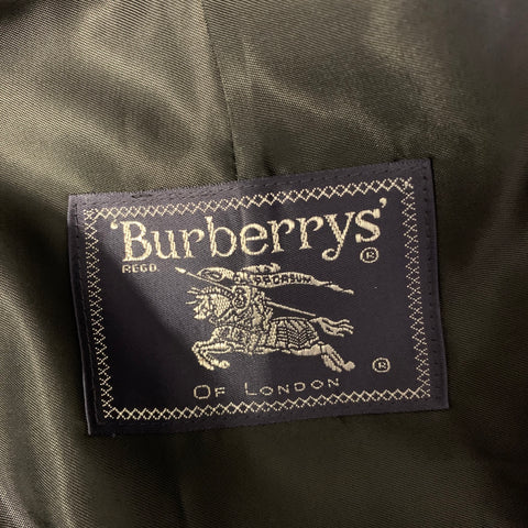 BURBERRYS Chest Size S Black Solid Cotton Blend Double Breasted Coat