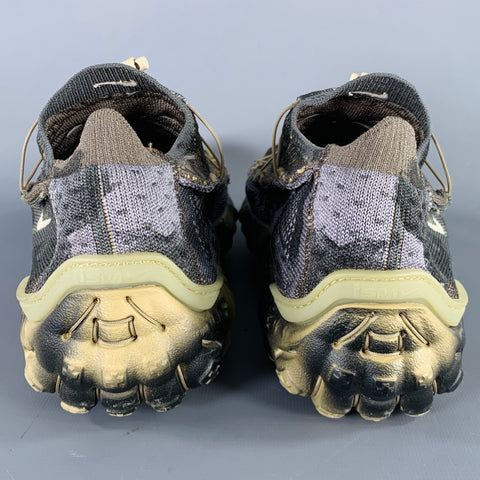 NIKE Size 10 -ISPA Mindbody- Grey Olive Camo Cotton Slip On Sneakers