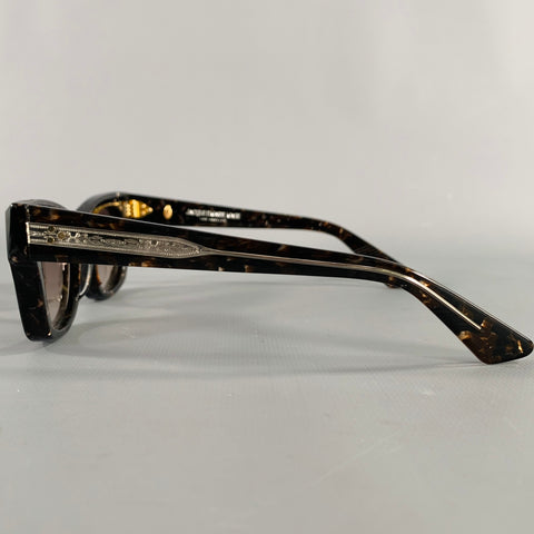 JACQUES MARIE MAGE -All These Nights- Black Cream Marbled Acetate Sunglasses