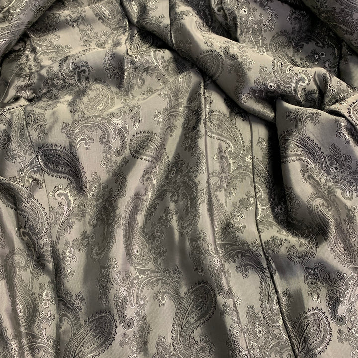 SIMPSON SIN TAILOR Size 42 Long Black White Pinstripe Wool Silk Suit