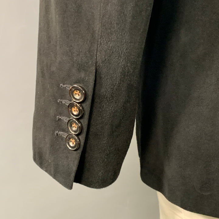 POLO by RALPH LAUREN Size L Black Suede Shirt Jacket