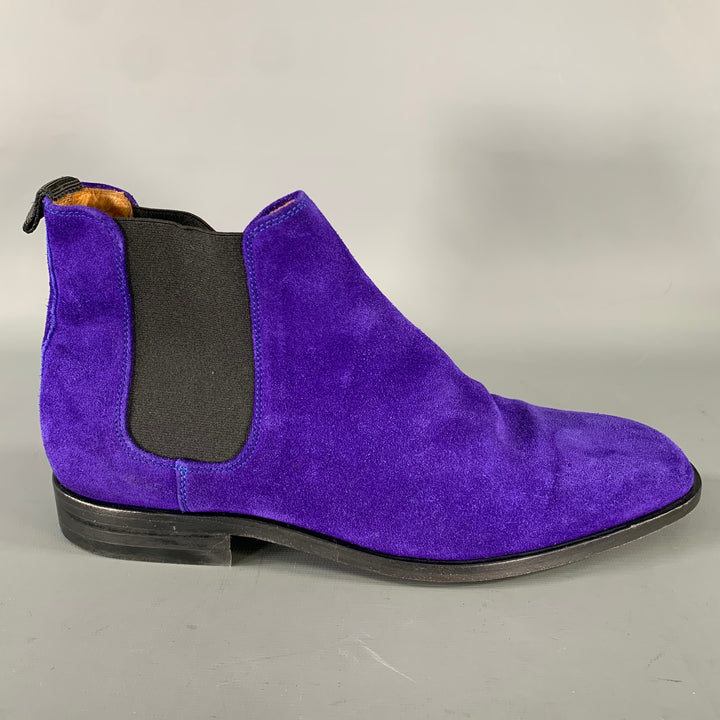 PS by PAUL SMITH Size 7 Purple Black Textured Leather Pull On Boots