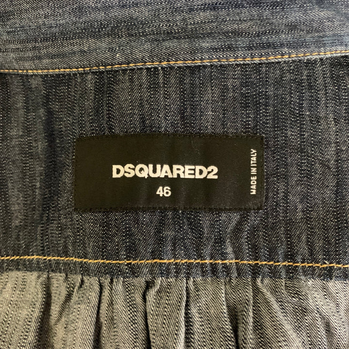 DSQUARED2 Size XS Indigo Embroidery Denim Button Up Long Sleeve Shirt
