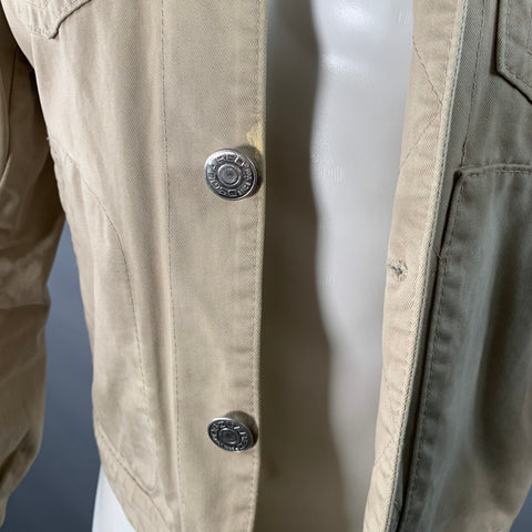 DSQUARED2 Size S Beige Twill Cotton Button Up Jacket