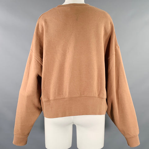 NIKE Size S Brown Cotton Blend Embroidered Wide Sleeves Casual Top