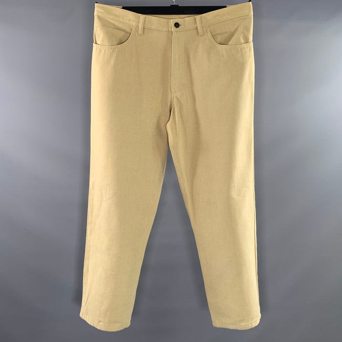 LORO PIANA Size 38 Tan Khaki Solid Cotton Loose fit Jeans