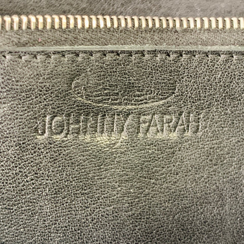 JOHNNY FARAH Black Leather Crossbody Messenger Bag