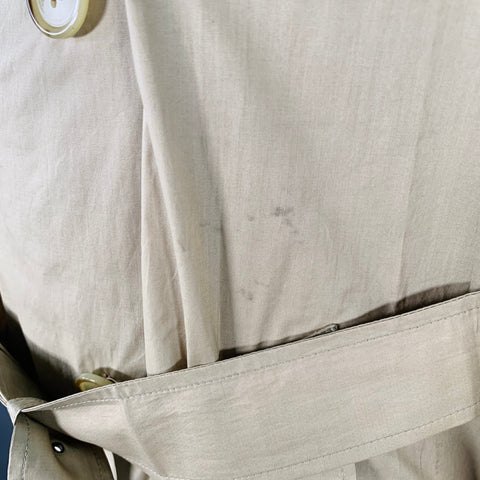 PIERRE BALMAIN Vintage Size XL Beige Cotton Double Breasted Trench Coat