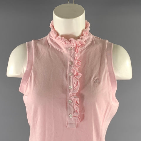 BROOKS BROTHERS Size M Pink Cotton Blend Polo Casual Top