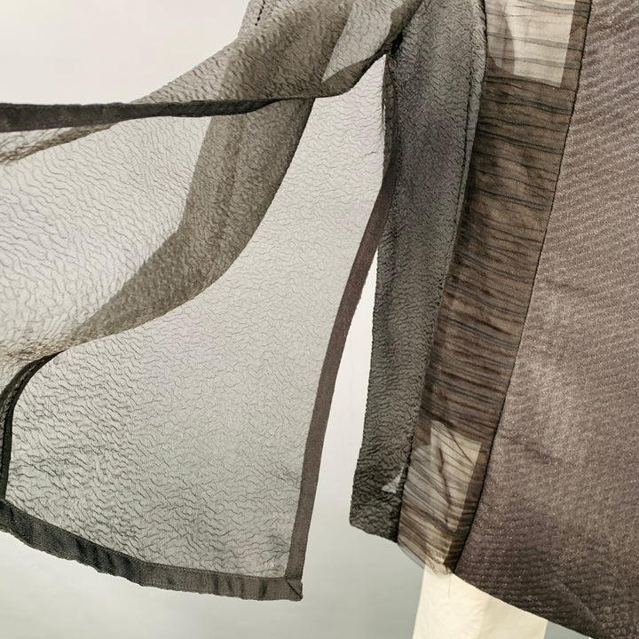 RICK OWENS SS18 DIRT Black Mixed Fabrics Patchwork Organza Snaps Cape