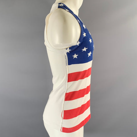 D&G by DOLCE & GABBANA Size S Red White Blue Flag Tank