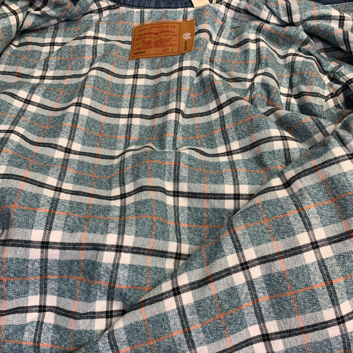 LEVI STRAUSS x CLOT Size L Blue Quilted Cotton Denim Toggle Closure Jacket