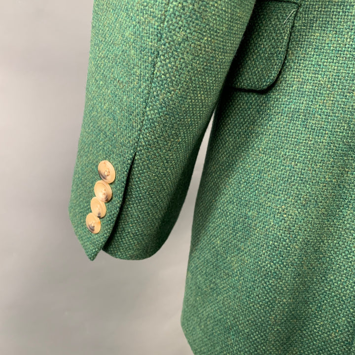 PAUL STUART Size 42 Green Woven Wool Cashmere Single Breasted Sport Coat