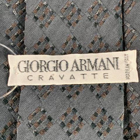 GIORGIO ARMANI Navy Jacquard Silk Blend Tie