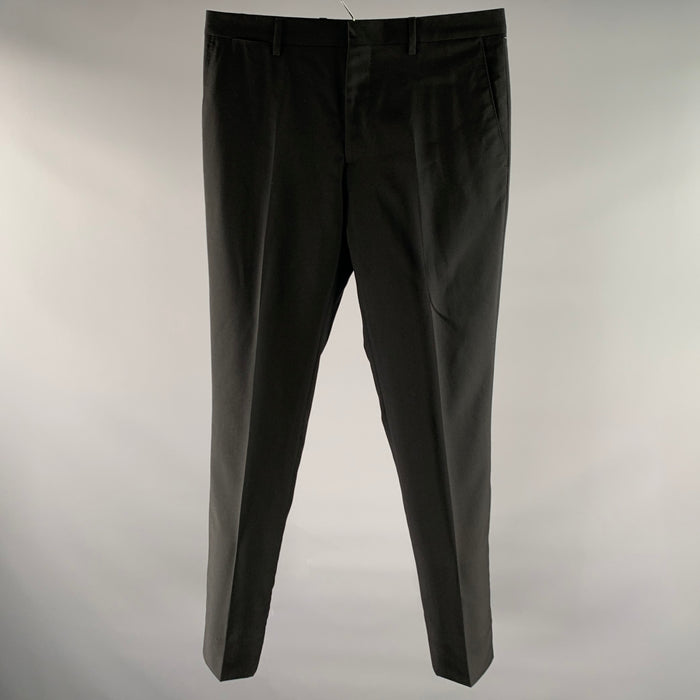 BURBERRY Size 32 Black Wool Dress Pants