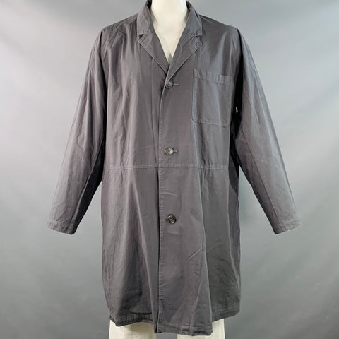 SNOW PEAK Size XL Grey Charcoal Dyed Cotton Oversized Button Up Coat