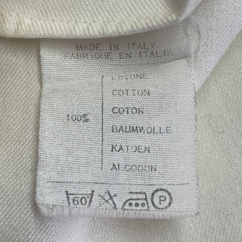 CLAUDE MONTANA Vintage Size S White Pleated Cotton Spread Collar Oversized Long Sleeve Shirt