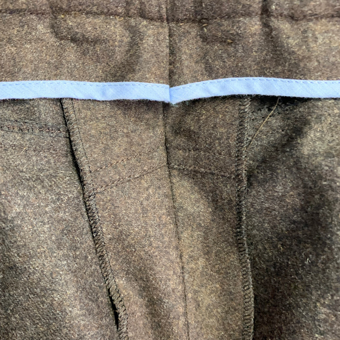 SAKS FIFTH AVENUE Size 38 Brown Heather Wool Jean Cut Casual Pants