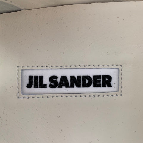 JIL SANDER Size 12 Natural Textured Suede Low Top Lace-Up Sneakers