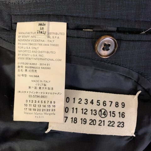 MAISON MARGIELA Size 42 Grey Blue Plaid Wool Notch Lapel Sport Coat