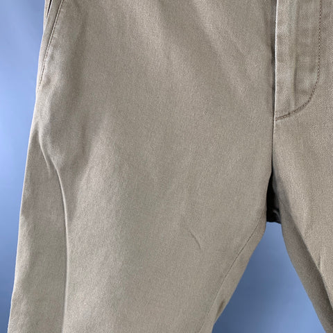 LANVIN Size 32 Tan Twill Cotton Tapered Ankle Zips Casual Pants