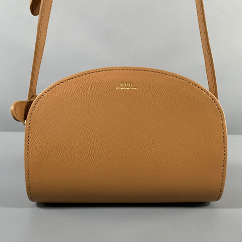 A.P.C. Beige Textured Leather Cross Body Handbag
