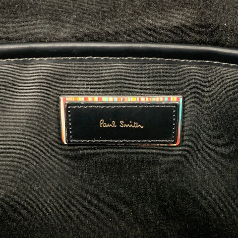 PAUL SMITH Navy & Black Leather Shoulder Strap Briefcase Bag
