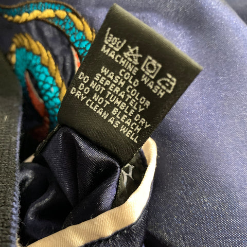 NO BRAND Size S Navy Black Rayon Bomber Jacket Outdoor
