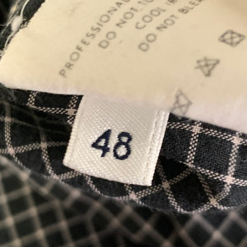 LEMAIRE Size S Black Cream Check Cotton Blend Cutaway Long Sleeve Shirt