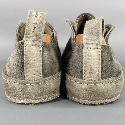 VOLGA VOLGA Size 7 Grey Distressed Suede Low Top Rubber Sole Sneakers