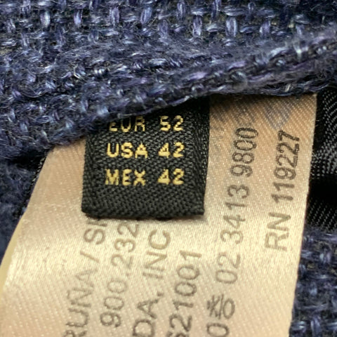 MASSIMO DUTTI Size 42 Blue Woven Linen Wool Single Breasted Sport Coat