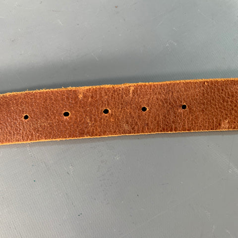 BARNEY'S CO-OP Size 36 Brown Gold Leather Square Buckle Belt