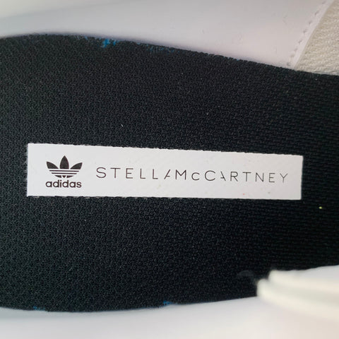 ADIDAS x STELLA McCARTNEY Size 8.5 White Multi Color Leather Stars Lace-Up Low Top Sneakers