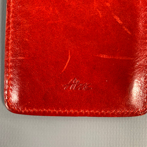 ABAS Red Leather Luggage Tag Bags