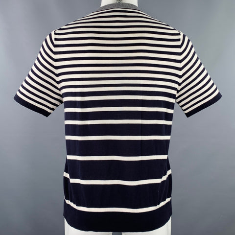 PS by PAUL SMITH Size M White Black Stripe Knit Crew-Neck T-shirt