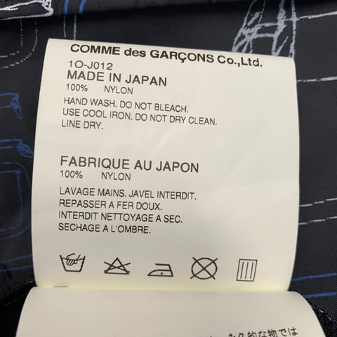 COMME des GARCONS 2014 Size XS Black White Blue Cartoon Nylon Jacket