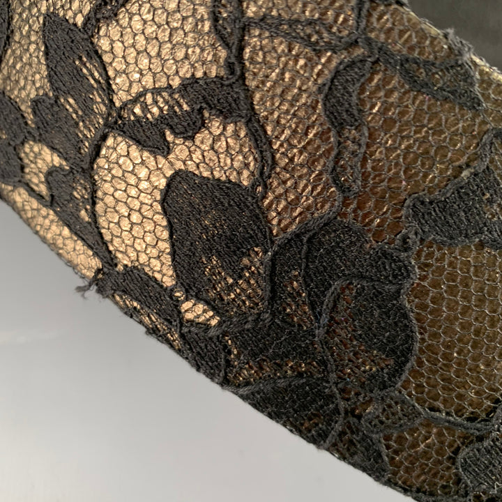CHRISTIAN DIOR Size M Black Anthracite Lace Leather Belt