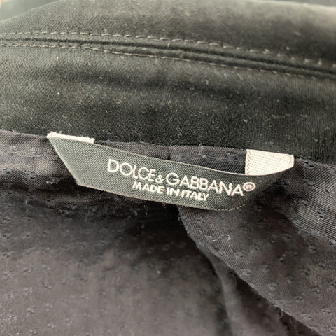 DOLCE & GABBANA Size 40 Black Cotton Blend Notch Lapel Sport Coat