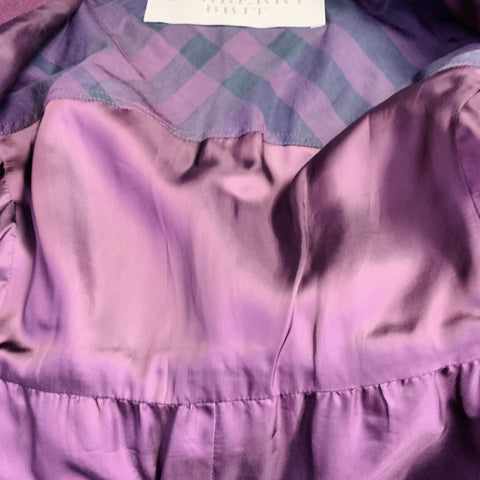 BURBERRY BRIT Size 4 Burgundy Virgin Wool Blend Single Breasted Coat