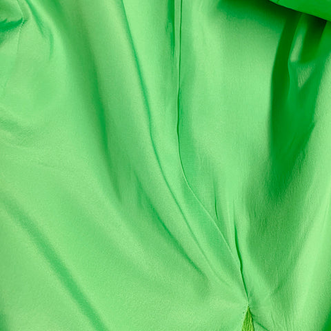 MSGM Size 0 Neon Green Textured Viscose Notch Lapel Single Button Jacket Blazer